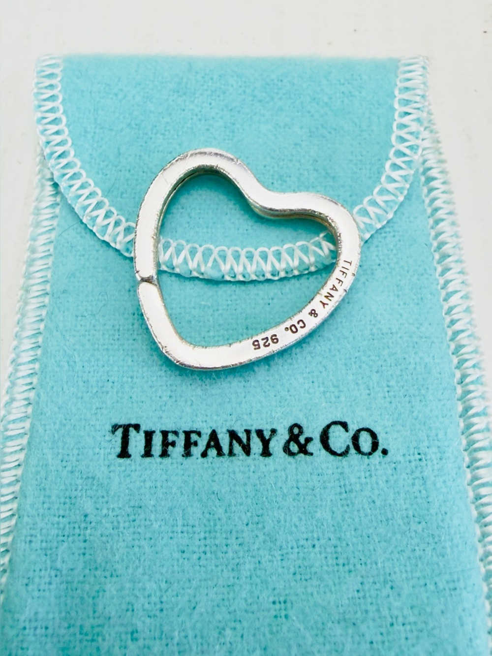 Tiffany & Co 925 Silver Heart Key Ring